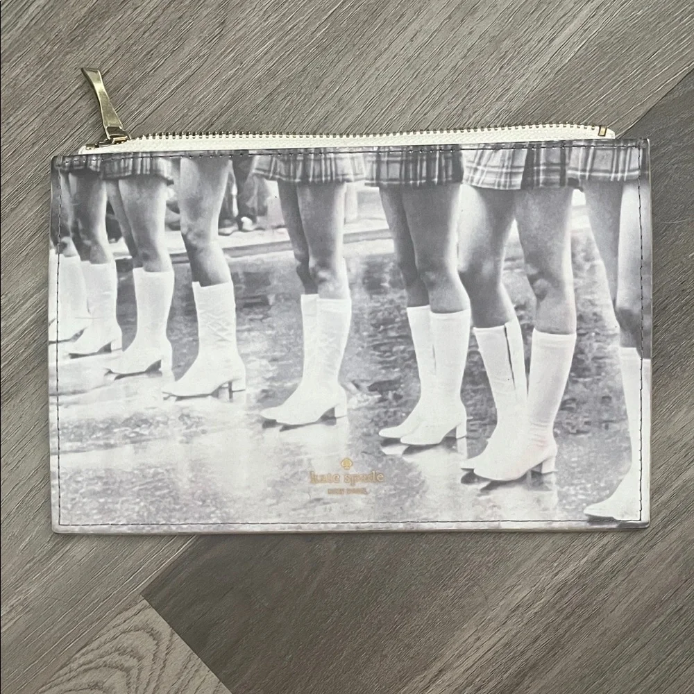 Kate Spade Monochrome Clutch with Gold Accent